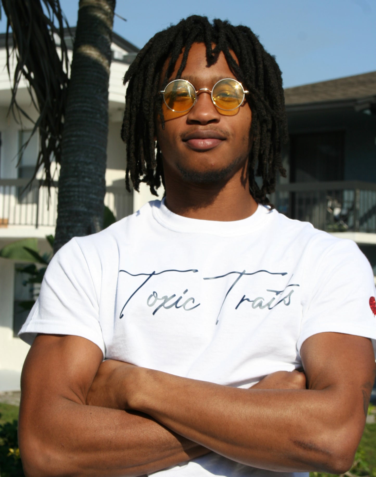 LIMITED EDITION TOXIC TRAITS TEE (WHITE/NAVY BLUE)